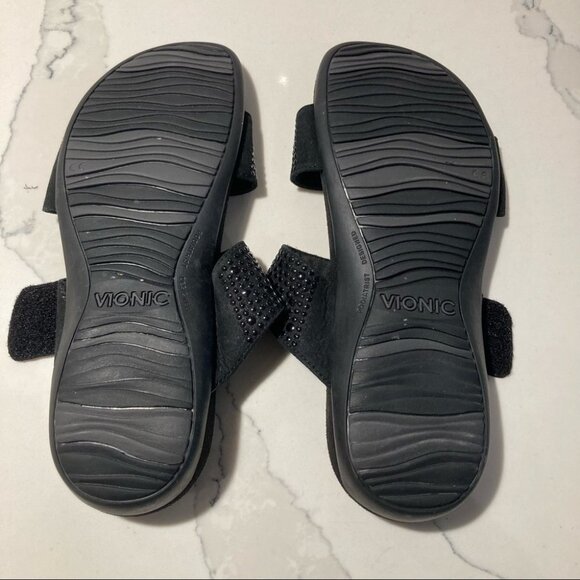 VIONIC Sz 10 Samoa Hook & Loop Closure Slip On Sandal  w/ Embellishments - Picture 11 of 12